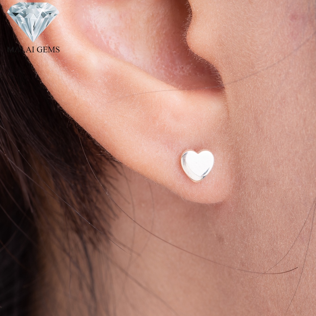 Malai Gems  ต่างหูเงินแท้ Silver 925 รุ่น Minimal หัวใจเล็ก   ต่างหูเงินแท้มินิมอส ตุ้มหูทรงหังใจ เหมาะสำหรับผู้หญิง