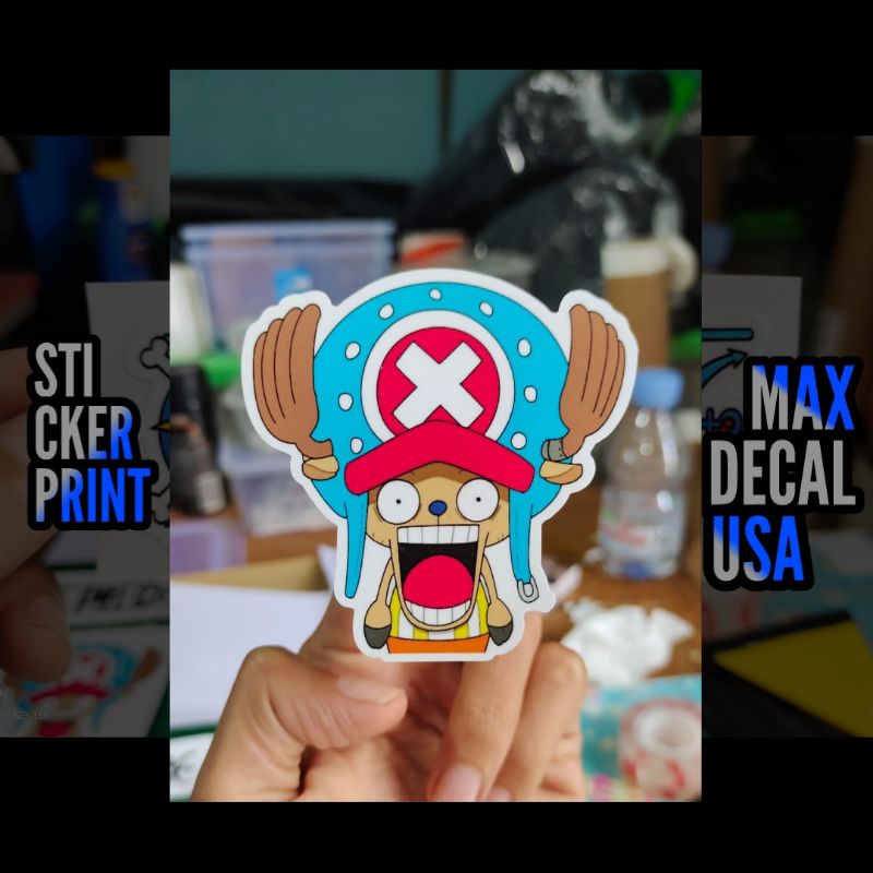 DISTRO PRINT STICKERS โลโก้ ONE PIECE CHOPPER ANIME ยี่ห้อ ETC.