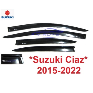 กันสาดประตู Suzuki Ciaz รถยนต์ 2016 - 2022 สีดำ ซูซุกิ เซียส Windshield กันสาด คิ้วกันสาด ของแต่ง RICH กันแสง กันลม