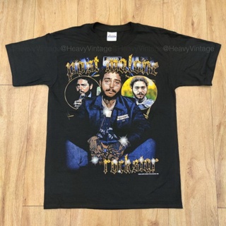 Tshirtคอลูกเรือcrew neck[rock star] POST MALONE RAPPER HIPHOP เสื้อวง เสื้อทัวร์-4XL