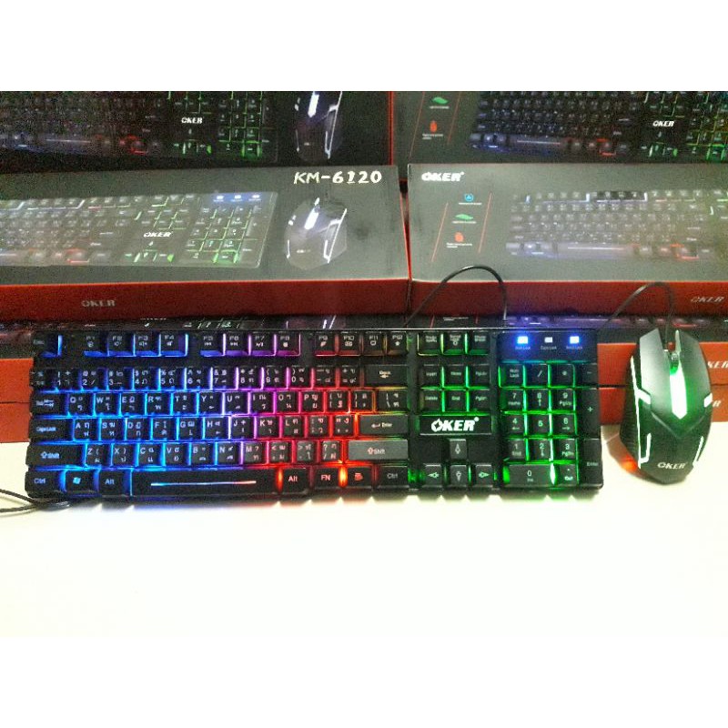 เม้าส์และคีย์บอร์ด OKER RGB KM-6120