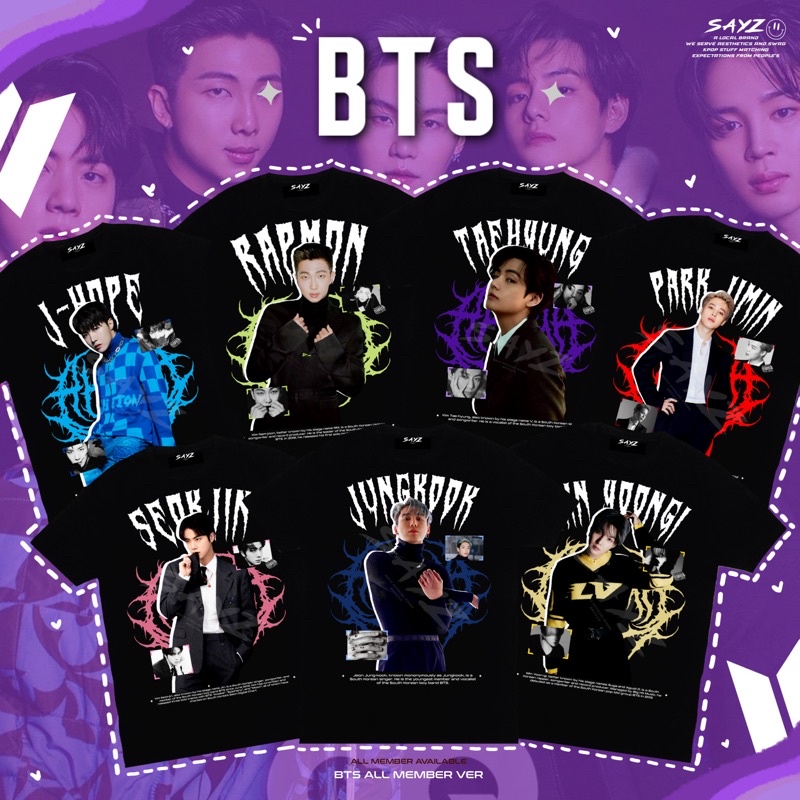 <พร้อมส่ง.. เสื้อยืด พิมพ์ลาย Bts Jungkook Taehyung Jimin Jin Jhope Rapmon Suga สําหรับผู้ชาย