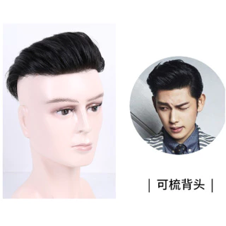 Toupee วิกผมสั้น 100% สไตล์ V สไตล์ I Style M สําหรับผู้ชาย 6"