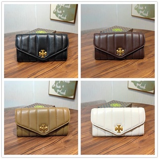 Tory burch lambskin trifold turn-lock long wallet purse multislots card holder coin pouch
