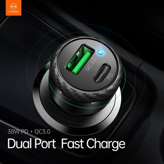 Mcdodo หัวชาร์จในรถ 38W USB Type-C PD Quick Charge 3.0 Car Charger ปลอดภัยFast Charger