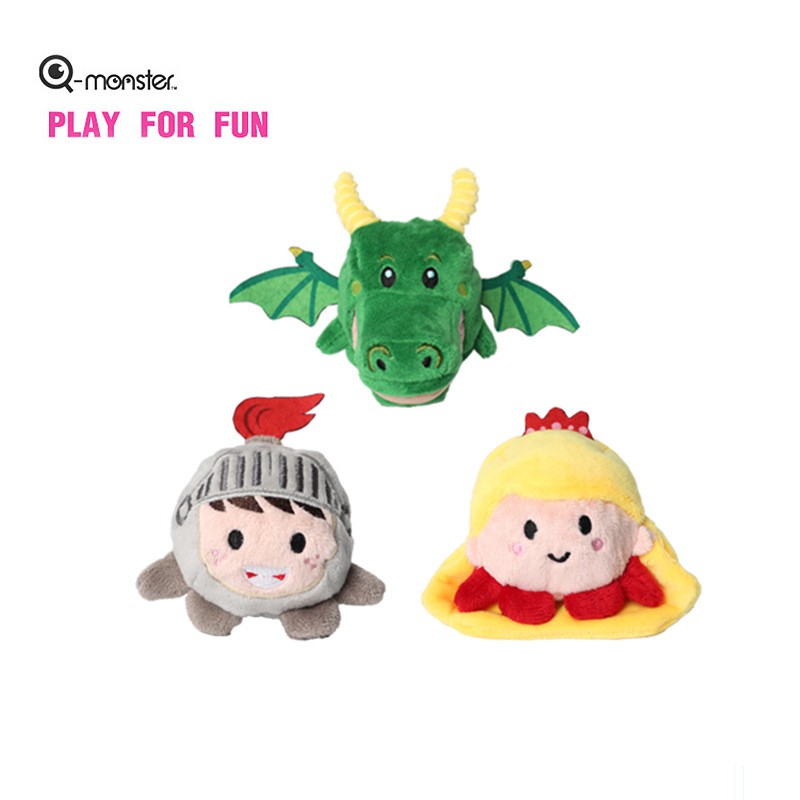 Q-monster Exteme Dino ของเล่นสุนัข ชุดตุ๊กตาไดโนเสาร์ ทำจากยางพารา กัดมันส์ เคี้ยวเพลิน มีเสียงร้องเวลากัด ทนทาน