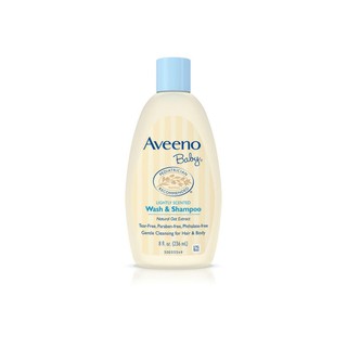 Aveeno Baby Wash&amp;Shampoo 236ml สำหรับผิวแห้ง