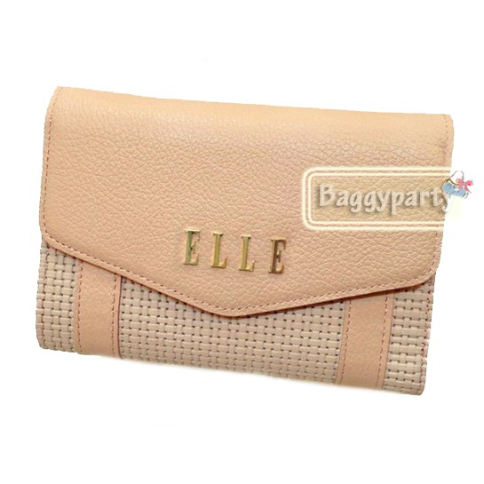 ELLE แท้!!! กระเป๋าสตางค์ใบกลาง หนังนิ่ม