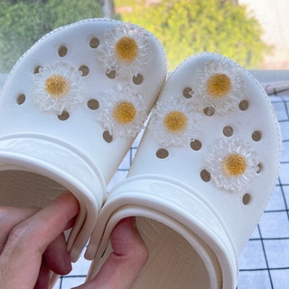 【💝Ooyoudo】กระดุมใส รูปดอกทานตะวัน สําหรับตกแต่ง crocs jibbitz DIY จํานวน 6 ชิ้น【แตะผู้หญิง jibbitz อุปกรณ์เสริม】