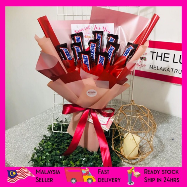 เซอร์ไพรส์วันเกิด Snickers ช่อช็อคโกแลต