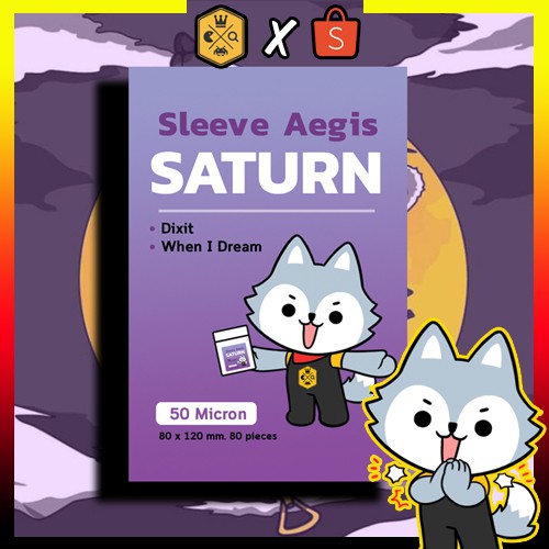 ซองใส่การ์ด Saturn (Dixit) (Blue Sapphire SBG Sleeve ขนาด 80*120 หนา 50 ไมครอน)