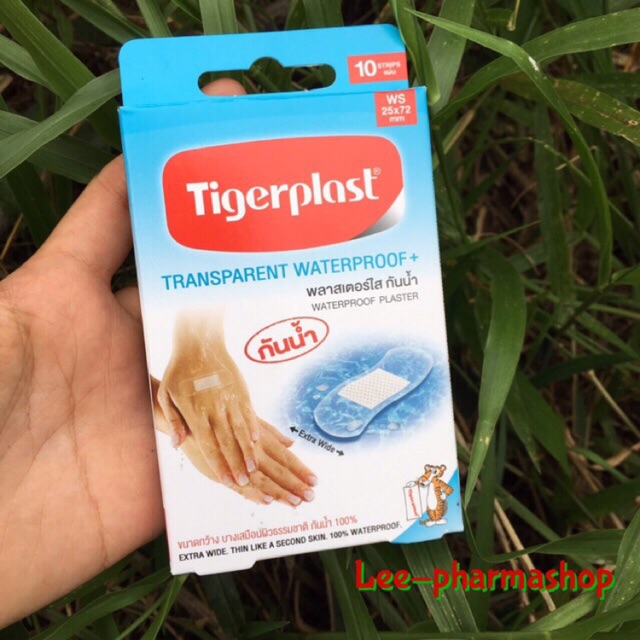 พลาสเตอร์ปิดแผล ฟิล์มใสกันน้ำ  Tigerplast Transparent Waterproof+ 100แผ่น/กล่อง
