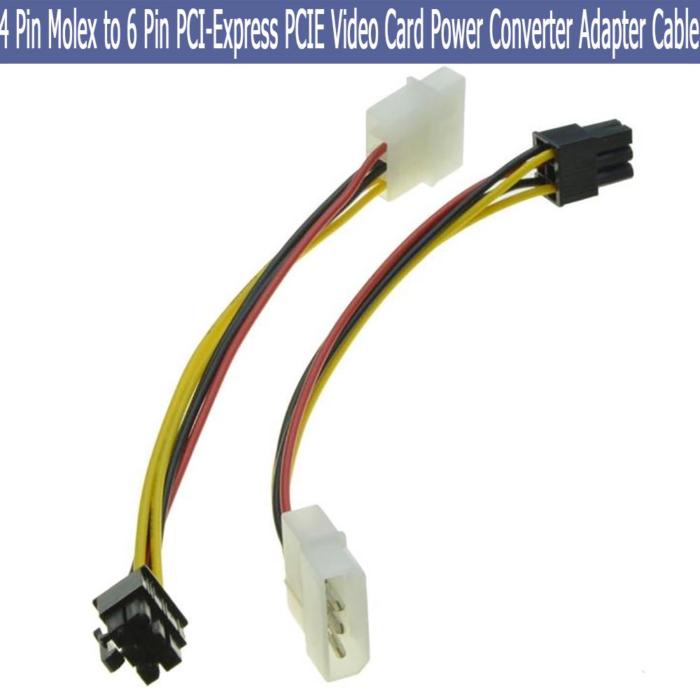 สายเคเบิ้ล แปลงสัญญาณ 4 Pin Molex To 6 Pin Pci - Express Pcie