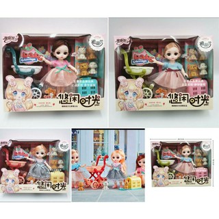 firstbuy_ตุ๊กตาเกาหลีเด็กผู้หญิง เข็นรถลูกหมาน้อย Puppy  พร้อมอุปกรณ์เสริม มี 3 แบบ ให้เลือก