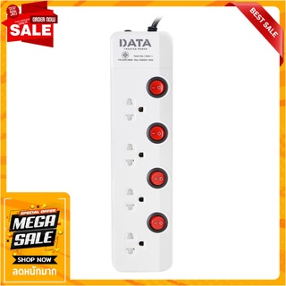 รางปลั๊กไฟ 4 ช่อง 4 สวิตช์ DATA HM4496 5 ม. ปลั๊กพ่วง POWER STRIP DATA HM4496 4-OUTLET 4-SWITCH 5M