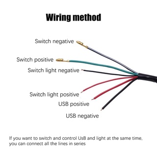 อะแดปเตอร์ซ็อกเก็ตชาร์จ USB 12V พร้อมสวิตช์ไฟ LED สําหรับรถจักรยานยนต์ รถบรรทุก ATV