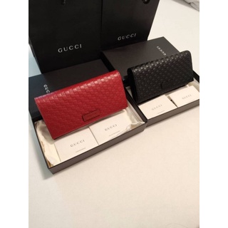 New Gucci wallet 2 พับ หนังปั้มสีดำ อุปกรณ์ครบมี copy ใบเสร็จ