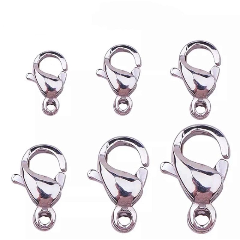 ตะขอก้ามปูสแตนเลส ( 20 ชิ้น) ขนาด 10-15mm ตะขอสร้อย อะไหล่ทำสร้อย ทำสายคล้องแมส 💞พร้อมส่งจากไทย💞