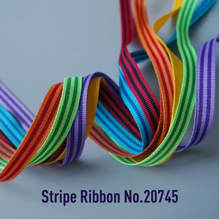 MOMOTARA No. 20745 ริบบิ้น ริบบิ้น Ribbon ลายทาง Stripe Ribbon ขนาด 0.9 CM ยาว 36 หลา