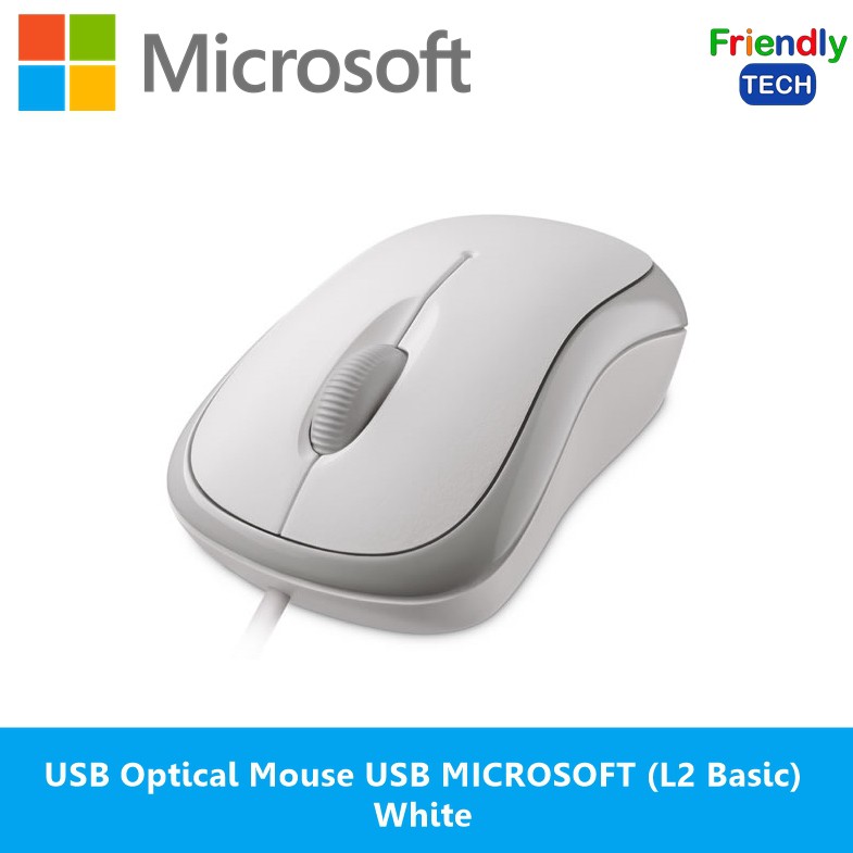 USB Optical Mouse USB MICROSOFT (L2 Basic) White 'P58-00066'