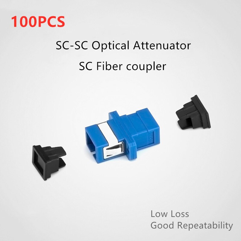 100 ชิ้น low loss sc-sc อะแดปเตอร์ไฟเบอร์ออปติก simplex หน้าแปลน sc upc coupler sc ถึง sc ไฟเบอร์ออป