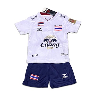 ชุดกีฬาเด็ก ทีมชาติไทย คอจีน เสื้อพร้อมกางเกง หลากสี อายุ 2-12 ปี