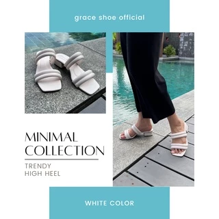 GRACE 2ปล้อง(พรี่เมี่ยม) รองเท้าส้นสูง1.25 นิ้ว ติดกันลื่น เสริมสป้อง ไซส์36-43