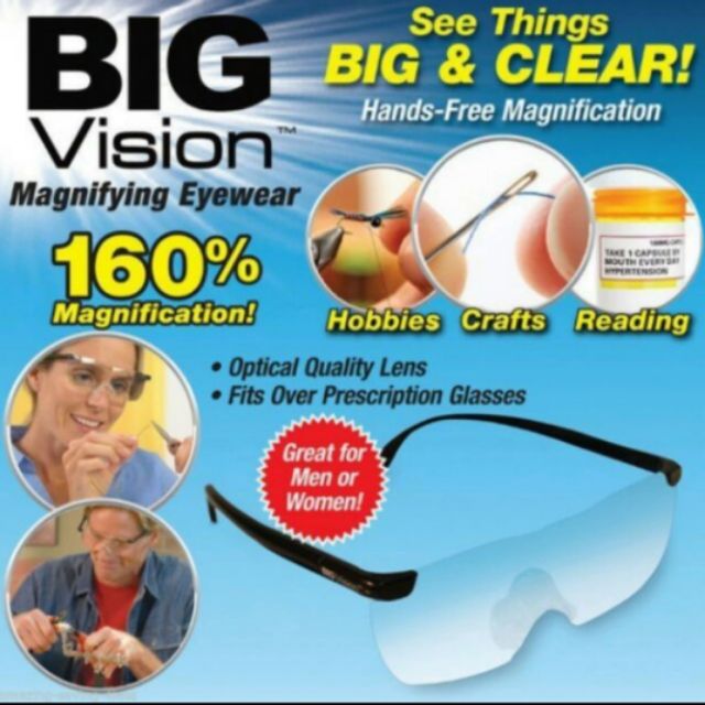 BIG VISION แว่นขยายไร้มือจับ💢 แถมฟรี!! ถุงผ้าใส่แว่น 1ใบ