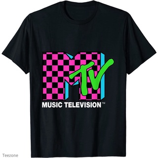 เสื้อยืดคอกลม แขนสั้น ผ้าฝ้าย พิมพ์ลายโลโก้ MTV สีชมพู และสีฟ้า แฟชั่นฤดูร้อน สไตล์คลาสสิก สําหรับผู้ชาย