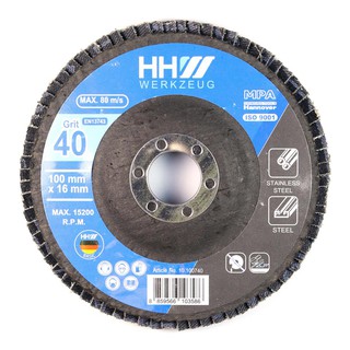 HHW จานทรายหลังแข็ง แบบใบเดียว ขนาด 4 นิ้ว สำหรับขัดเหล็กและสเตนเลส FLAP DISC FOR STEEL AND STAINLESS STEEL