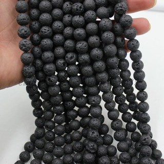 bestprice1920 ลูกปัดหิน หินลาวา Natural Stone Beads Lava Rock Round Jewelry Making