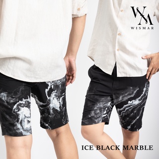 กางเกงขาสั้นลายหินอ่อน(สีไอซ์แบล็ค) : Ice Black Marble Short Pant