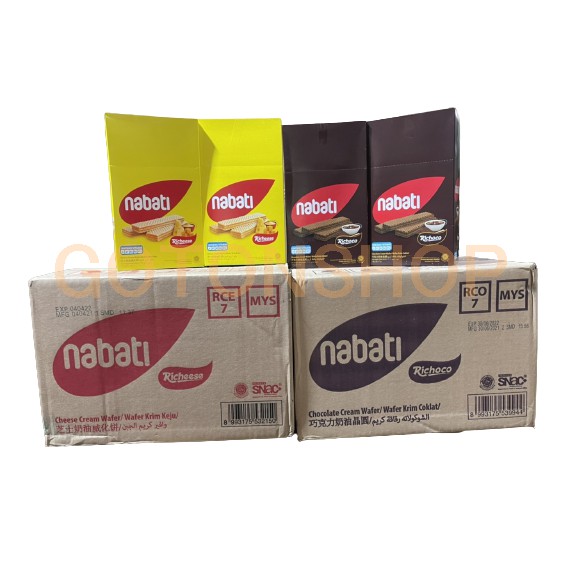 (ยกลัง) Nabati wafer เวเฟอร์ ขนมเวเฟอร์สอดใส้ชีส และ ช็อคโกแลต 1 กล่องมี 20 ชิ้น nabati richeese / n