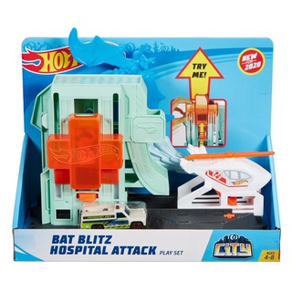 Hot Wheels City ค้างคาวยักษ์บุกโรงพยาบาล Bat Blitz Hospital Creature Attack Playsets ของแท้