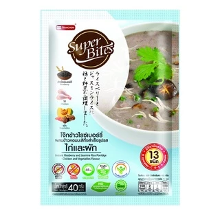Super Bites ซุปเปอร์ไบท์ โจ๊กกึ่งสำเร็จรูปเพื่อสุขภาพ ขนาด 50 กรัม 4 รสชาติให้เลือก Super Bites Jasmin Rice