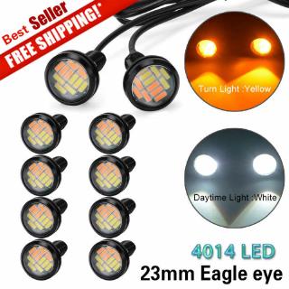 p &amp; m 2 ชิ้น 23 มม. eagle eye 12 led ไฟตัดหมอกพลังงานสูง 4014 dual color 12 v drl สําหรับติดรถยนต์