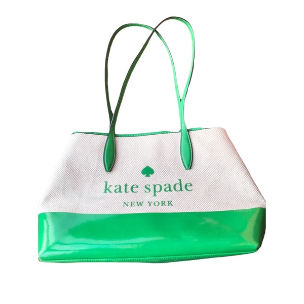 Kate Spade Street Tote Side Snap Canvas Leather Shoulder Bag