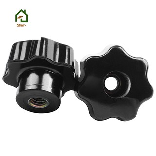 5 pieces Black star grip knobs, female thread diameter 8mm, head diameter 40mm