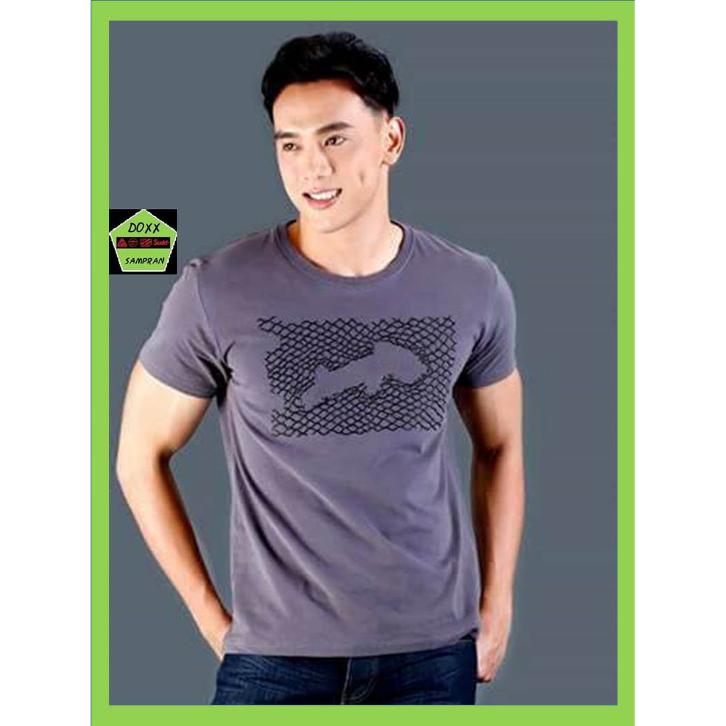 rudedog เสื้อแขนสั้น ชาย หญิง  รุ่น Cage สี light grey