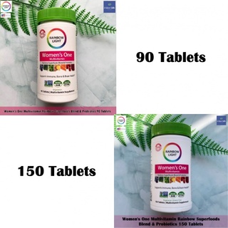 วิตามินรวมสำหรับผู้หญิง Womens One Multivitamin Rainbow Superfoods Blend &amp; Probiotics 90 or 150 Tablets - Rainbow Light