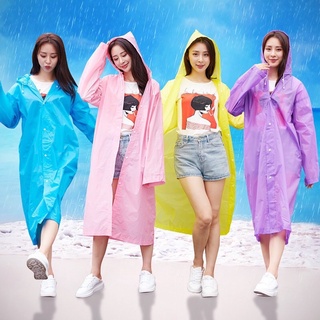 พร้อมส่ง เสื้อกันฝน EVA เสื้อกันฝนผู้ใหญ่ เสื้อกันฝนแฟชั่นสไตล์เกาหลี Rain coats กันน้ำ พกพาง่าย