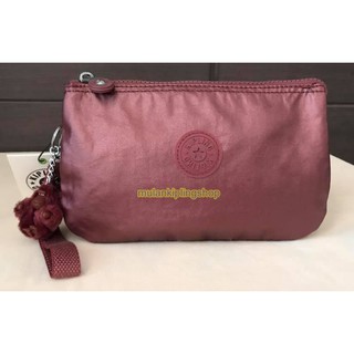 ส่งฟรี EMS  Kipling Creativity XL Large Purse - Dark Maroon Metallic