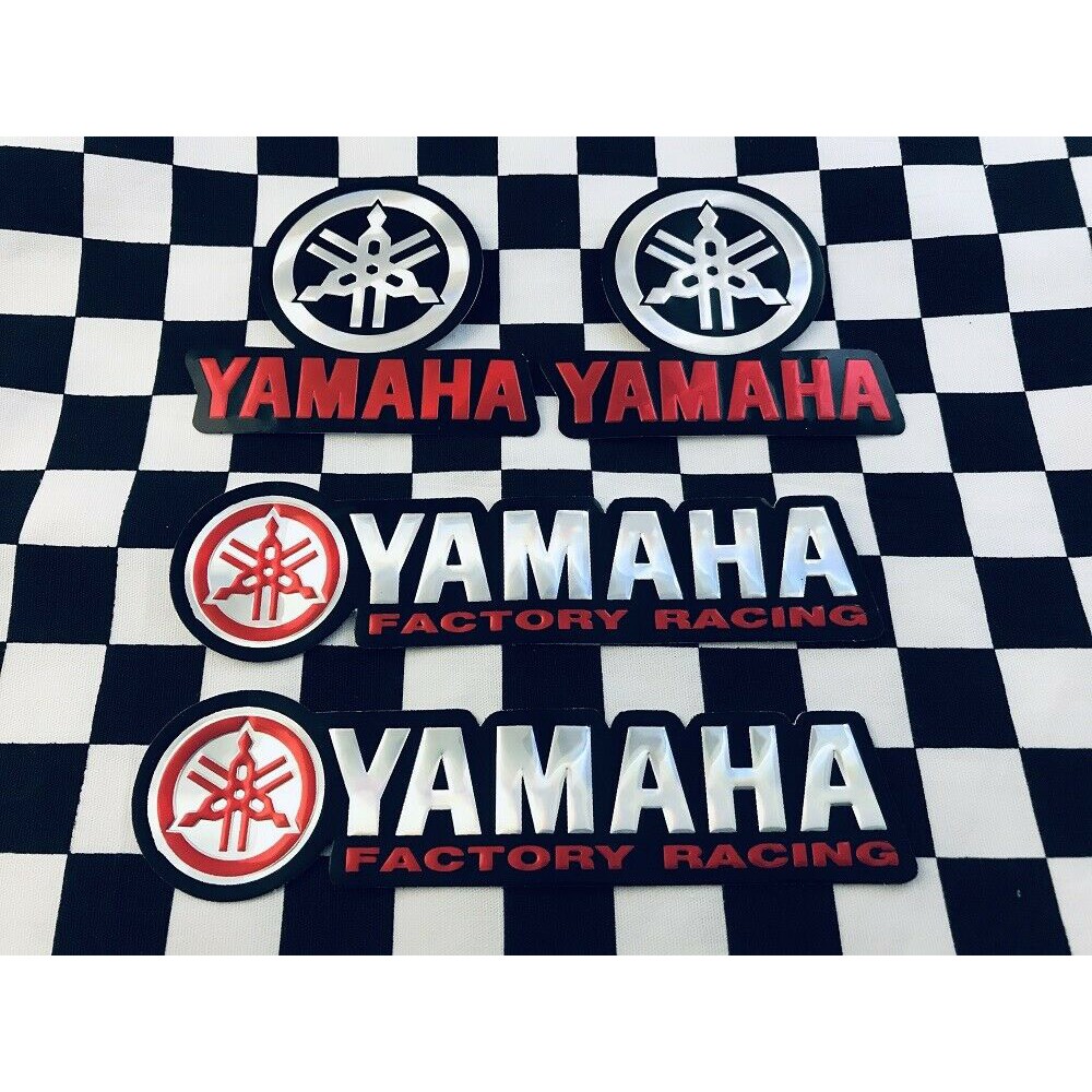 สติ๊กเกอร์ Yamaha Sticker สีแดง สติกเกอร์ แต่งรถ ติดรถ โลโก้ Red Logo 3D ปั๊มนูน มอเตอร์ไซค์ ยามาฮ่า Fino Xmax Aerox Yzf