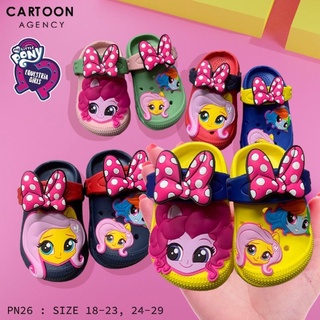 (เบอร์24-29) พร้อมส่ง🚀รองเท้าเด็กหัวโตรัดส้น พื้นนุ่มลาย Pony งานลิขสิทธิ์ My Little Pony แท้ 100% มี 6 สี