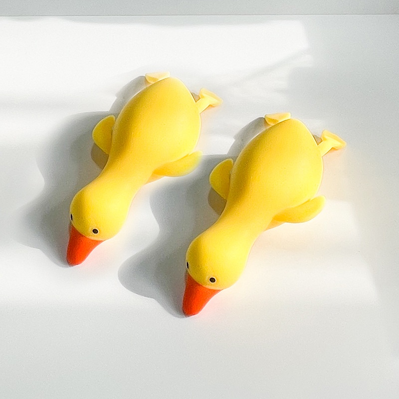 ของเล่นบีบ รูปเป็ดน่ารัก ขนาดใหญ่ สีขาว