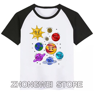 Zhongwei เสื้อยืดลําลอง แขนสั้น คอกลม พิมพ์ลายกราฟฟิค สไตล์วินเทจ แฟชั่นสําหรับเด็กผู้ชาย ผู้หญิง ไซซ์ S-3XL