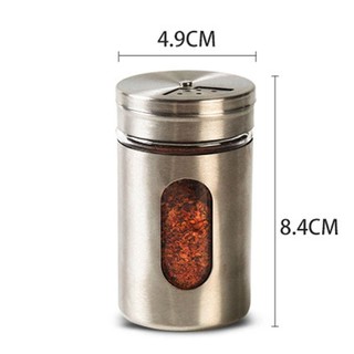 npkกระปุกพริกไทย-เกลือStainless Steel Flour Siffer Cup Sugar Sait peper