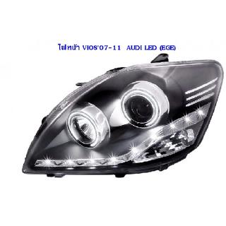 ไฟหน้า VIOS 2007-2012 PROJECTOR LED สีดำ EAGLE EYE