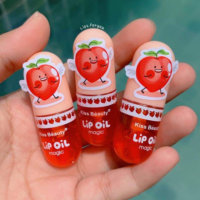 ส่งฟรี/แท้ ลิปกลอส ลิปมันเปลี่ยนสี ลิป​ ลิปมัน ลูกพีช Kiss​ Beauty Lip (ลิปพีชจิ๋ว)​ กันน้ำ ให้ความชุ่มชื้น ติดทนนาน