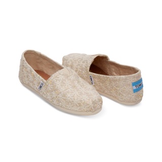 💙ของใหม่💛 TOMS รองเท้าลำลองผู้หญิง แบบสลิปออน (Slip on) รุ่น Natural Daisy Glitter รองเท้าลิขสิทธิ์แท้ (Z) เบอร์7